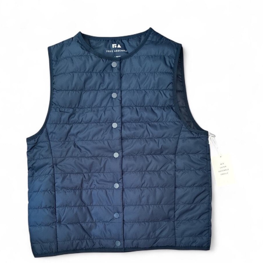 Kids Navy Blue Packable Puffer Vest by Free Assembly